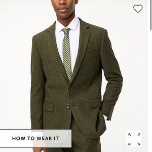 Army green suit set, wool suit, wedding suit, office professional suit, blazer